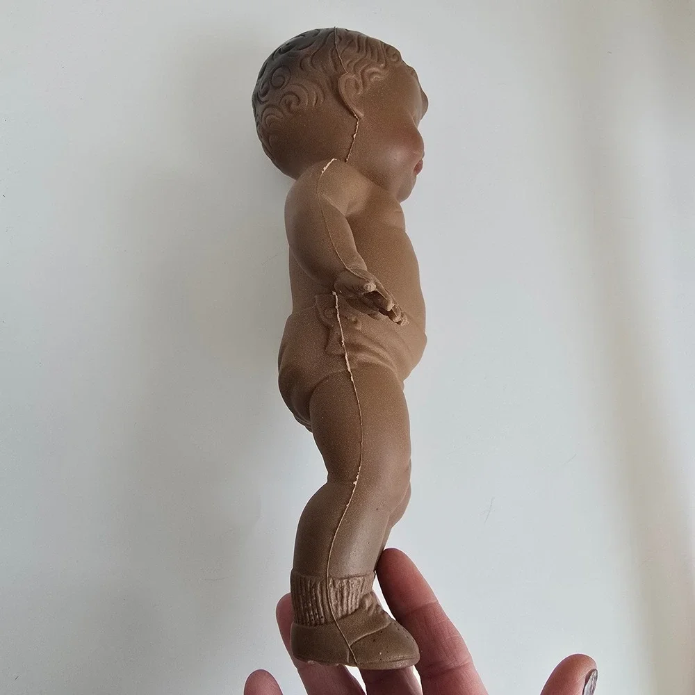 Sun Rubber Co Tod-L-Dee Baby Doll Vintage Brown 10in 1950s Kitsch Toy 49A